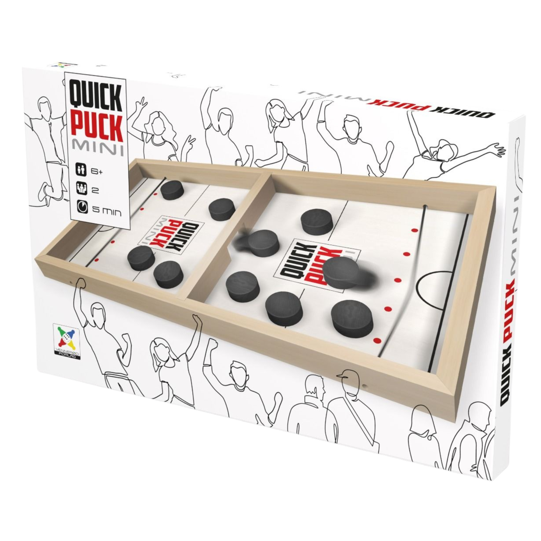 Quick Puck Pro actionspill spilleske med 2-spillers duellbrett